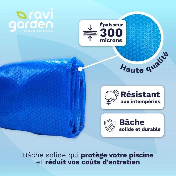 Bâche à Bulles Pour Piscine Rectangulaire 10 X 5 M 300 Microns - Ravigarden 5 Bâche à Bulles Pour Piscine Rectangulaire 10 X 5 M 300 Microns - Ravigarden – Image 3