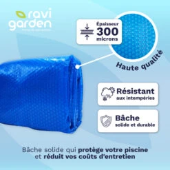 Bâche à Bulles Pour Piscine Rectangulaire 9 X 4 M 300 Microns - Ravigarden 10 Bâche à Bulles Pour Piscine Rectangulaire 9 X 4 M 300 Microns - Ravigarden -Raviday Piscine 032025 bache a bulle top2 v2 1 1 1