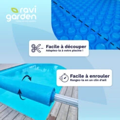 Bâche à Bulles Pour Piscine Rectangulaire 8 X 4 M 300 Microns - Ravigarden 11 Bâche à Bulles Pour Piscine Rectangulaire 8 X 4 M 300 Microns - Ravigarden -Raviday Piscine 032025 bache a bulle top3 7