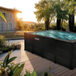 Piscine Tubulaire Rectangulaire Intex Graphite 4 X 3 X 1,24 M 12 Piscine Tubulaire Rectangulaire Intex Graphite 4 X 3 X 1,24 M -Raviday Piscine 26396gn piscine tubulaire rectangulaire intex graphite 4 3 1 24 m ambiance soiree