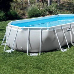 Piscine Tubulaire Ovale Intex Prism Frame 6,10 X 3,05 X 1,22 M -Raviday Piscine 26798np piscine tubulaire intex prism frame ovale 610 305 122 m zoom