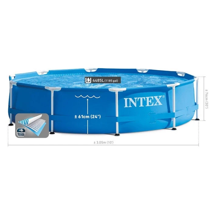 Piscine Tubulaire Intex Metal Frame 3,05 X 0,76 M + Épurateur 1 M³/h 7 Piscine Tubulaire Intex Metal Frame 3,05 X 0,76 M + Épurateur 1 M³/h – Image 5