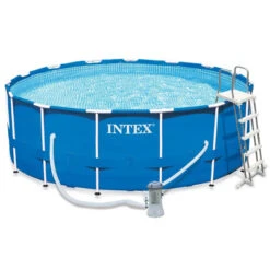 Kit Piscine Tubulaire Ronde Intex Metal Frame 4,57 X 1,22 M