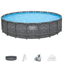 Devant -Raviday Piscine 561ke piscine tubulaire ronde bestway apx 365 610 132 access