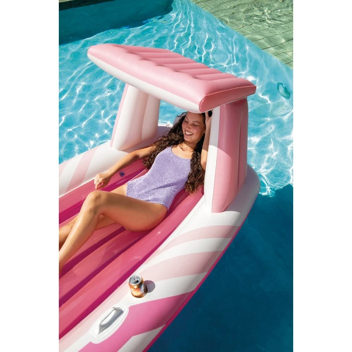 Matelas Bateau Gonflable Avec Pare-soleil Intex Pink Paradise 4 Matelas Bateau Gonflable Avec Pare-soleil Intex Pink Paradise – Image 2
