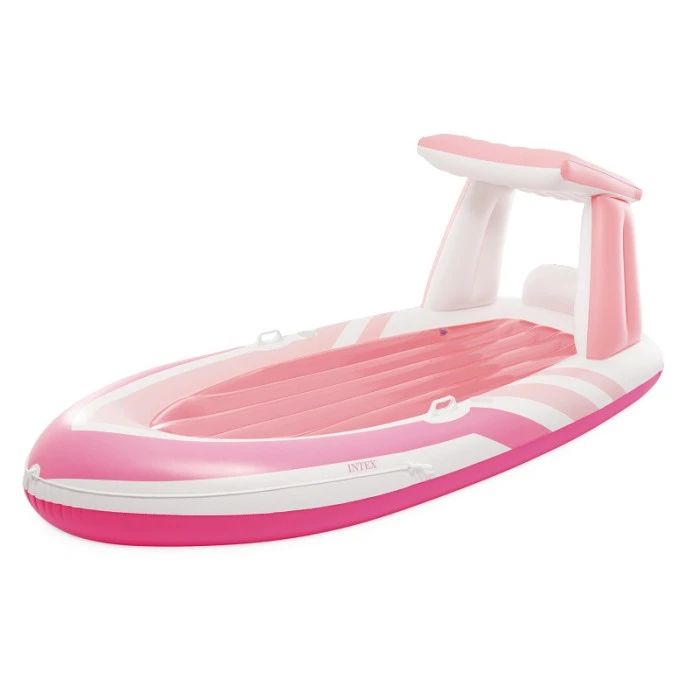 Matelas Bateau Gonflable Avec Pare-soleil Intex Pink Paradise 3 Matelas Bateau Gonflable Avec Pare-soleil Intex Pink Paradise