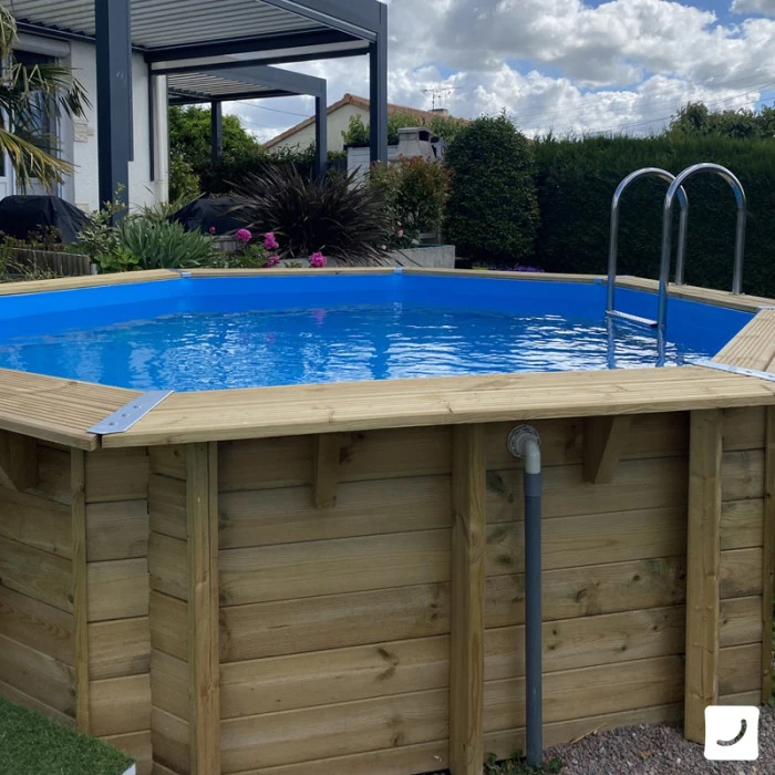 Piscine En Bois Octogonale Ubbink Océa 4,30 X 1,20 M - Liner Bleu 5 Piscine En Bois Octogonale Ubbink Océa 4,30 X 1,20 M - Liner Bleu – Image 3
