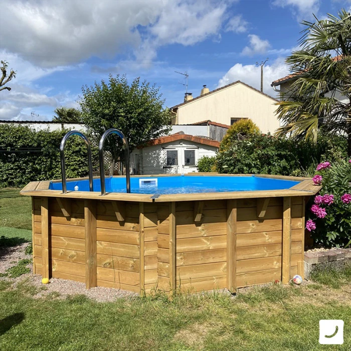 Piscine En Bois Octogonale Ubbink Océa 4,30 X 1,20 M - Liner Bleu 4 Piscine En Bois Octogonale Ubbink Océa 4,30 X 1,20 M - Liner Bleu – Image 2