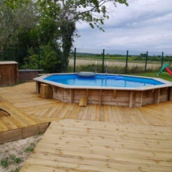 Piscine En Bois Octogonale Ubbink Océa 4,30 X 1,20 M - Liner Bleu 13 Piscine En Bois Octogonale Ubbink Océa 4,30 X 1,20 M - Liner Bleu -Raviday Piscine 7504506 piscine bois octogonale ubbink ocea 580 bleu ambiance 2