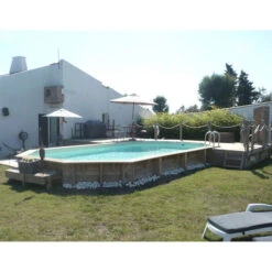 Piscine En Bois Octogonale Ubbink Océa 8,60 X 4,70 X 1,30 M - Liner Beige 7 Piscine En Bois Octogonale Ubbink Océa 8,60 X 4,70 X 1,30 M - Liner Beige -Raviday Piscine 7504509 piscine bois octogonale ubbink ocea 470 860 beige ambiance 2