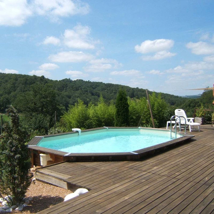 Piscine En Bois Octogonale Ubbink Océa 6,10 X 4,00 X 1,30 M - Liner Beige 4 Piscine En Bois Octogonale Ubbink Océa 6,10 X 4,00 X 1,30 M - Liner Beige – Image 2