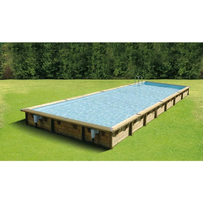 Piscine En Bois Rectangulaire Ubbink Linéa 11,00 X 5,00 X 1,40 Cm - Liner Bleu 4 Piscine En Bois Rectangulaire Ubbink Linéa 11,00 X 5,00 X 1,40 Cm - Liner Bleu – Image 2