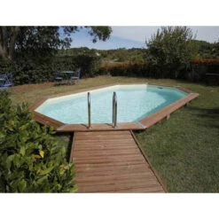 Piscine En Bois Octogonale Ubbink Océa 5,50 X 3,55 X 1,20 M - Liner Beige 10 Piscine En Bois Octogonale Ubbink Océa 5,50 X 3,55 X 1,20 M - Liner Beige -Raviday Piscine 7504594 piscine bois octogonale ubbink ocea 355 550 beige ambiance 2
