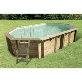 Piscine En Bois Octogonale Ubbink Sunwater 4,90 X 3,00 X 1,20 M - Liner Beige 3 Piscine En Bois Octogonale Ubbink Sunwater 4,90 X 3,00 X 1,20 M - Liner Beige
