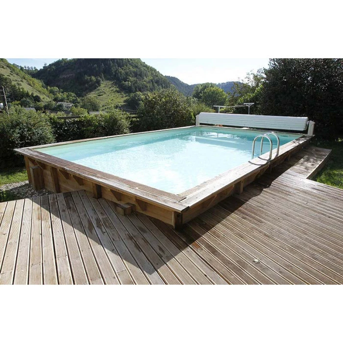 Piscine En Bois Rectangulaire Ubbink Linéa 8,00 X 5,00 X 1,40 M - Liner Beige 4 Piscine En Bois Rectangulaire Ubbink Linéa 8,00 X 5,00 X 1,40 M - Liner Beige – Image 2