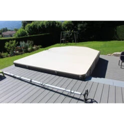 Couverture De Sécurité 4 Saisons Cov'Top - Piscine Entre 3 X 6 M Et 3,5 X 7 M - Beige -Raviday Piscine covt20x04msd couverture 4 saisons cov top beige poolco 2 3
