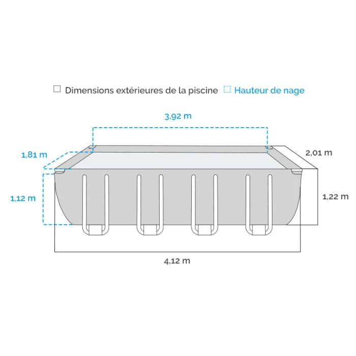 Piscine Tubulaire Rectangulaire Bestway Power Steel 4,12 X 2,01 X 1,22 Aspect Résine 5 Piscine Tubulaire Rectangulaire Bestway Power Steel 4,12 X 2,01 X 1,22 Aspect Résine – Image 4