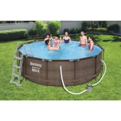 Piscine Tubulaire Ronde Bestway Steel Pro Max 3,66 X 1,00 M -Raviday Piscine piscine bestway imitation bois 366 1