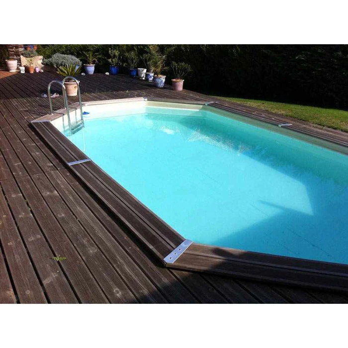 Piscine En Bois Octogonale Ubbink Océa 5,50 X 3,55 X 1,20 M - Liner Gris 4 Piscine En Bois Octogonale Ubbink Océa 5,50 X 3,55 X 1,20 M - Liner Gris – Image 2
