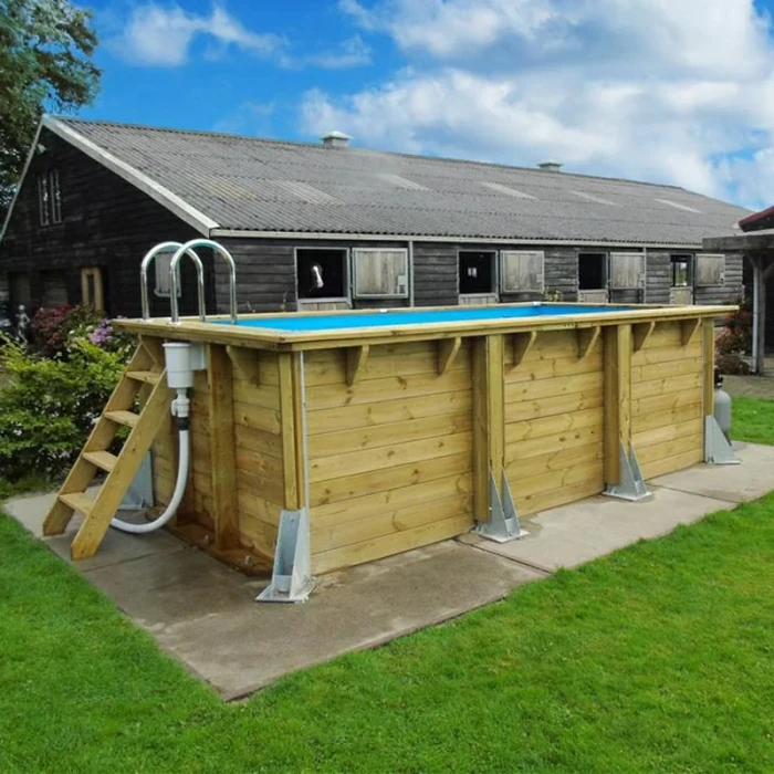 Piscine En Bois Rectangulaire Ubbink Linéa 4,50 X 2,50 X 1,40 M - Liner Gris 8 Piscine En Bois Rectangulaire Ubbink Linéa 4,50 X 2,50 X 1,40 M - Liner Gris – Image 6