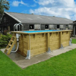 Piscine En Bois Rectangulaire Ubbink Linéa UrbanPool 4,50 X 2,50 X 1,40 M - Liner Bleu -Raviday Piscine piscine bois urban pool 450 x 250 x h140m 1 1