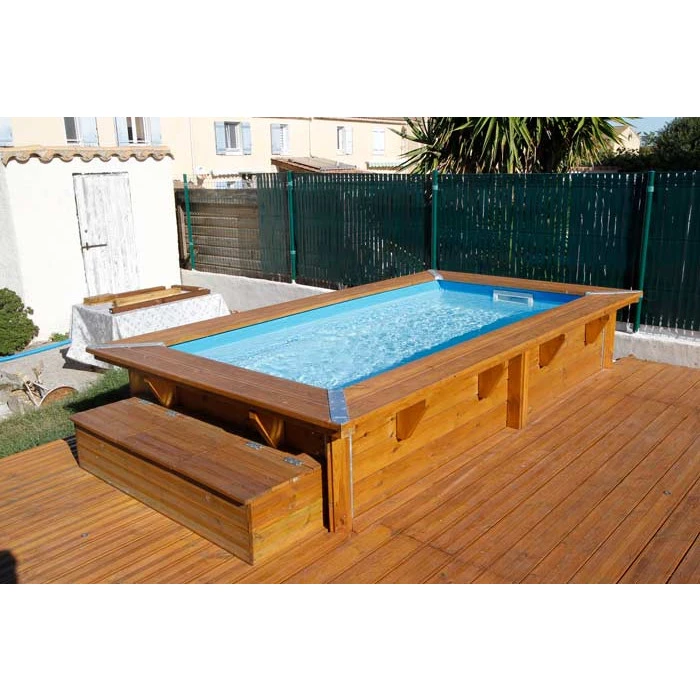 Piscine En Bois Rectangulaire Ubbink Sunwater 3,50 X 2,00 X 0,71 M - Liner Bleu 5 Piscine En Bois Rectangulaire Ubbink Sunwater 3,50 X 2,00 X 0,71 M - Liner Bleu – Image 3