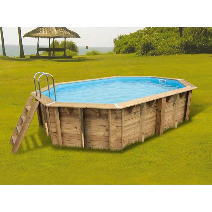 Piscine En Bois Octogonale Ubbink Sunwater 4,90 X 3,00 X 1,20 M - Liner Bleu 4 Piscine En Bois Octogonale Ubbink Sunwater 4,90 X 3,00 X 1,20 M - Liner Bleu – Image 2