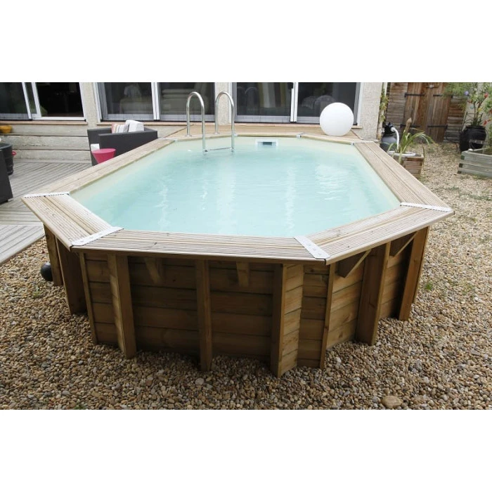 Piscine En Bois Octogonale Ubbink Azura 6,10 X 4 X 1,20 M - Liner Beige 4 Piscine En Bois Octogonale Ubbink Azura 6,10 X 4 X 1,20 M - Liner Beige – Image 2