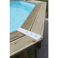 Kit De 8 Pièces Finition Margelles 135° Ubbink Alu Piscine Bois Octogonale -Raviday Piscine platine linea angle finition margelles ubbink alluminium ambiance 3